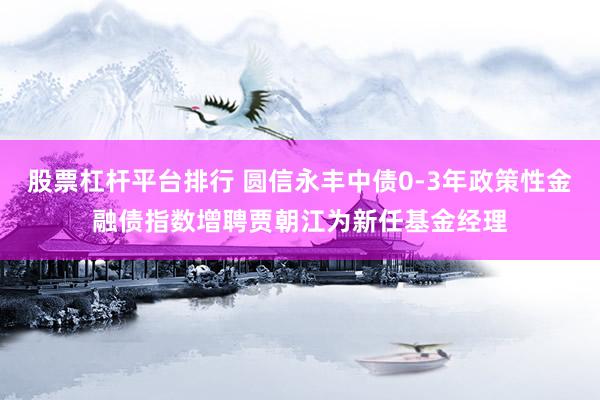股票杠桿平臺排行 圓信永豐中債0-3年政策性金融債指數(shù)增聘賈朝江為新任基金經(jīng)理