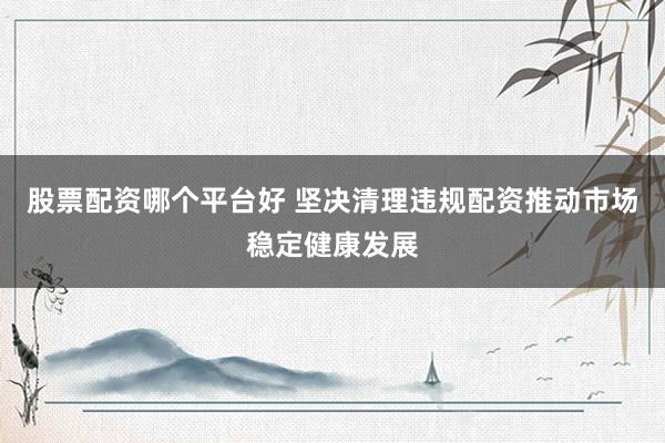 股票配資哪個平臺好 堅決清理違規(guī)配資推動市場穩(wěn)定健康發(fā)展