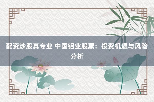 配資炒股真專業(yè) 中國鋁業(yè)股票：投資機(jī)遇與風(fēng)險分析