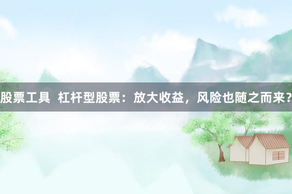 股票工具  杠桿型股票：放大收益，風(fēng)險(xiǎn)也隨之而來？